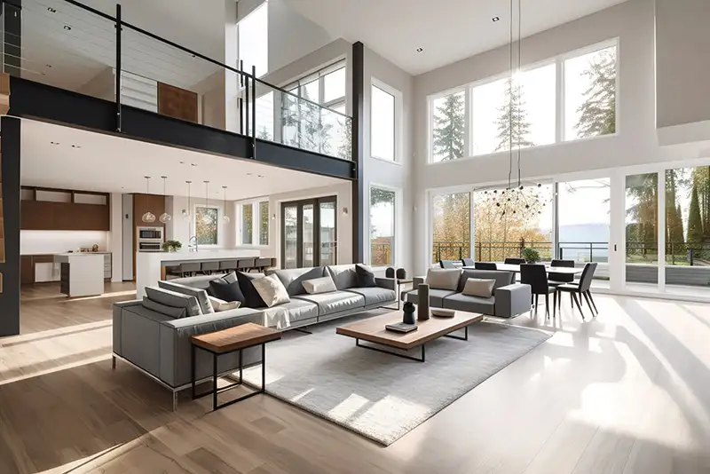 Intérieur lumineux et rénové d'un bien immobilier